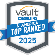 Coherent Economics badge for being named a top ranked company by Vault Consulting